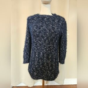 John Paul Richard Women's Navy Fuzzy Sweater Size S